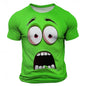 Summer New 3D Printed Funny Face T-shirt Fashionable Men's Holiday Short-sleeved Casual O-neck Loose T-shirt Streetwear