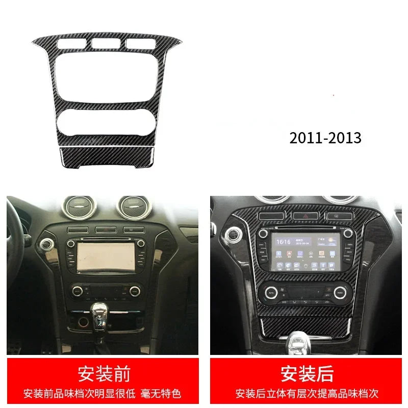 Fit for Ford Fusion Mondeo 2013–2019 Carbon Fiber Style ABS Interior Panel Cover Trim Stickers Car Decor Accessories