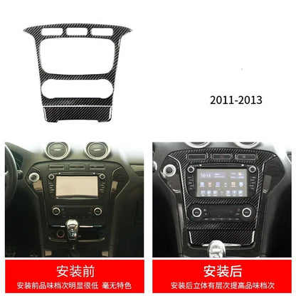 Fit for Ford Fusion Mondeo 2013–2019 Carbon Fiber Style ABS Interior Panel Cover Trim Stickers Car Decor Accessories