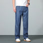 Brand Clothing Summer Lyocell Fabric Stretch Jeans Business Loose Straight Casual Trousers Fashion Versatile Pants Plus Size 40