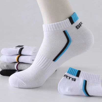 5/10/20/30 Pairs Men Ankle Socks Fashionable Letter Sports Style Odor Proof Sweat Absorbing Breathable Invisible Running Socks