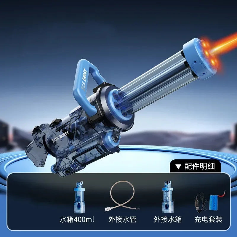 2025 The Strongest Gatling Electric Water Gun Toy, Summer Beach Pool Battle Light Shooting Water Gun Boy Adult Children Gifts