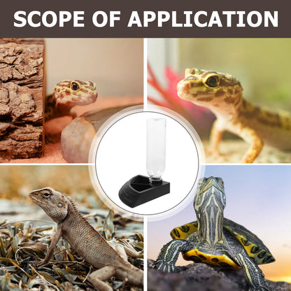 Automatic Reptile Water Bowl with Spillproof Design ABS Material Easy Clean for Tortoise Turtle Lizard Gecko in Tank Accessories