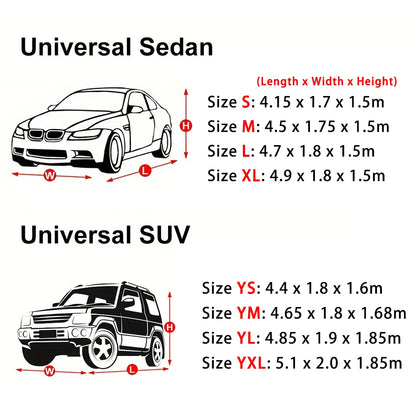 Car Cover Outdoor Protection Exterior Sun Snow UV Covers SUV Sedan Auto Sunshade Dustproof Waterproof Black Silver