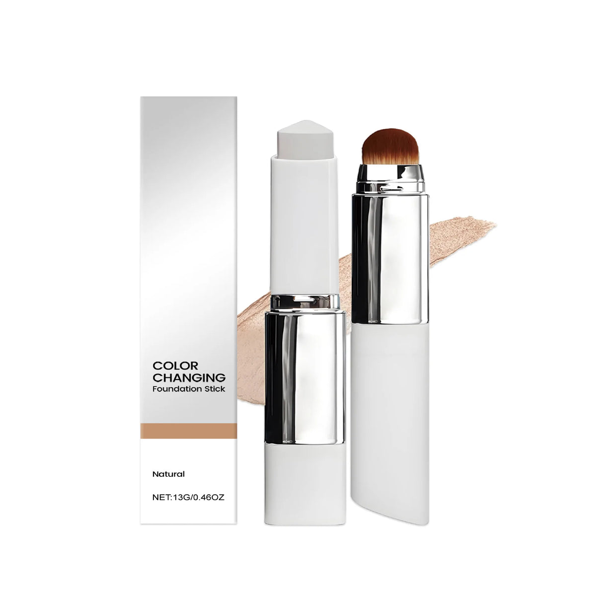 New 2-in-1 Color-Changing Foundation Stick Liquid Lightweight Moisturizing Brightening Foundation Color Changing For All Skin