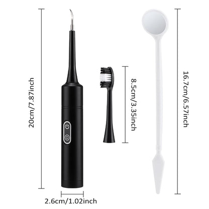 Electric Teeth Cleaner 6-gear Modes Portable Toothbrush Tartar Remover High Frequency Vibration Tartar Cleaning Whitening Teeth