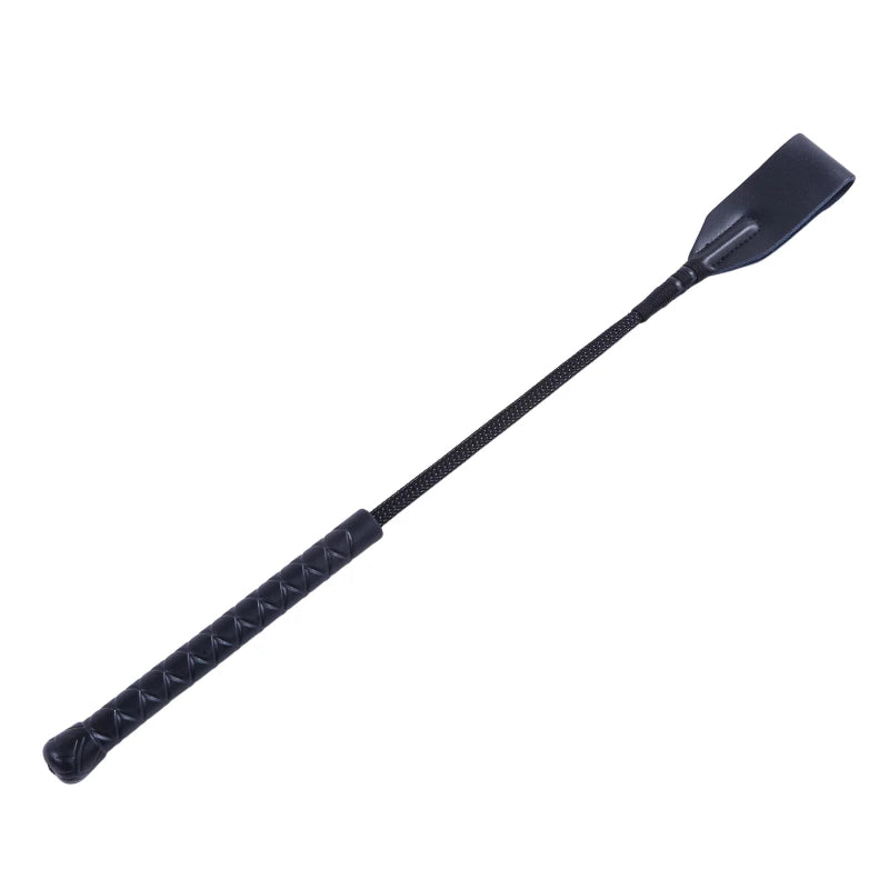 High Quality Black Faux Leather Horse Whip Hand Made Halter Braided Riding Racing Equipment
