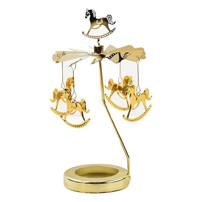 Metal Rotating Candle Holder Heat-Powered Rotation Elegance Style Spinner Carousel Rotating Mechanism Tea Light Holder