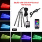 Neon Car Interior Ambient Foot Light with USB Wireless Remote Music App Control RGB 48 LED Atmosphere Decorative Lamp