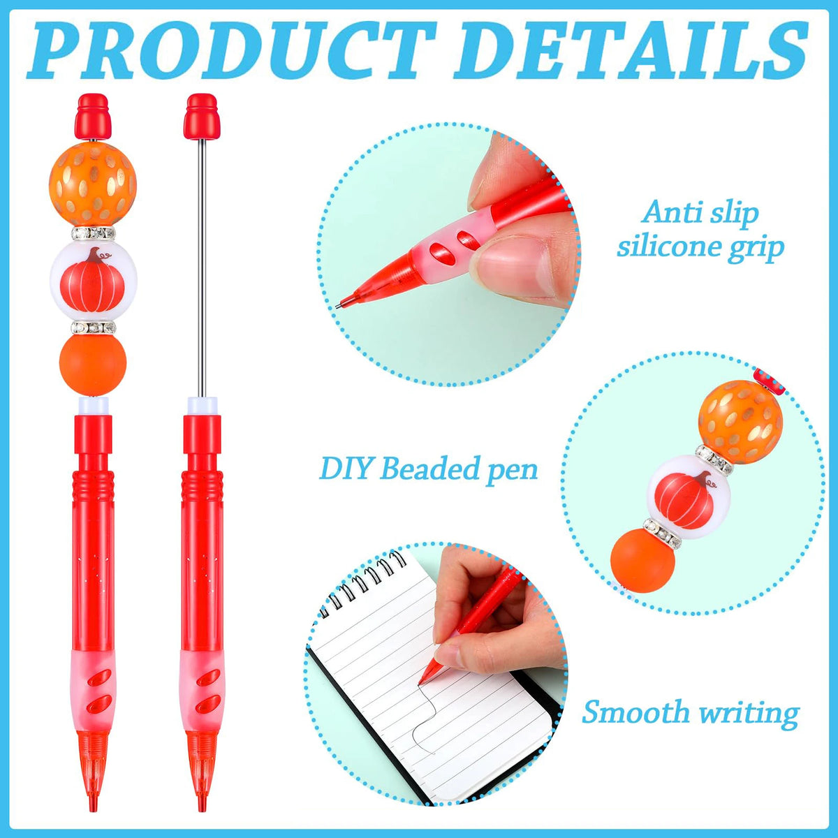 10-100Pcs Beaded Pencil HB Writing Beaded Pencil DIY Beadable Pencils Bead Pencil
