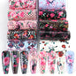 10PCS Mixed Nail Art Foils Transfer Sticker Set Rose Flower Designs Floral Starry Sky Nail Wraps Wedding Summer Manicure Decor