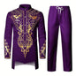 Muslim Robe Pattern Printing Black White Yellow Navy Blue Long-Sleeved Trousers The Traditional Dress of Arab Men 3D