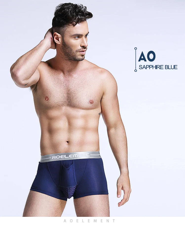 Bullet Separation Underwear Men's Ventilated and Breathable Summer Dry Underwear Ice Silk Pouch Ice Health Boxer Briefs