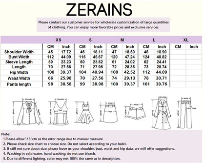 ZERAINS Casual style single row multi button lapel long sleeved contrasting printed shirt and printed pants set