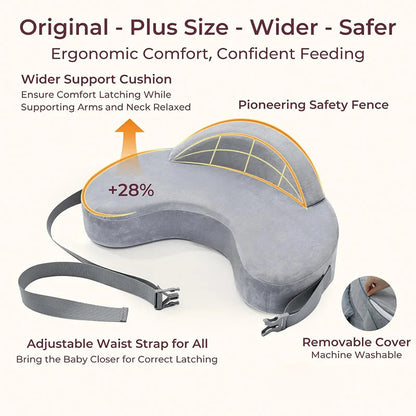Ergonomic Memory Foam Nursing Pillow Breastfeeding Newborn Feeding Pillow Nursing Waist Support for Holding Baby Removable Cover