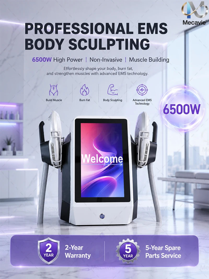 Non-invasive EMS Buttock Massage Professional 6500W 15TRF Body Shaping Machine Muscle Toning Fat Reduction Device Abdomen Thighs