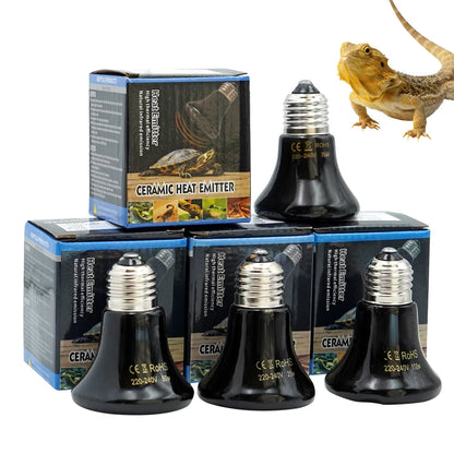 25/50/75/100W E27 Pet Heating Lamp 110V 220V Infrared Ceramic Emitter Heat Light Bulb Pet Brooder Chickens Reptile Lamp 1PC