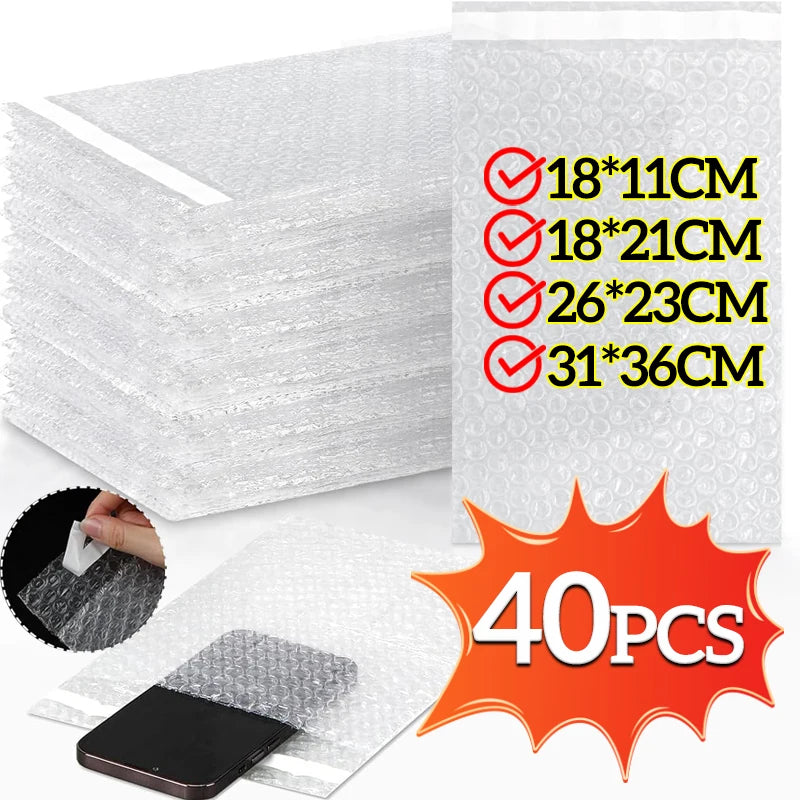 Transparent Bubble Mailers Self-sealing Plastic Shockproof Shipping Bag Self-adhesive Bubble Foam Packing Bags Cushioning Bag