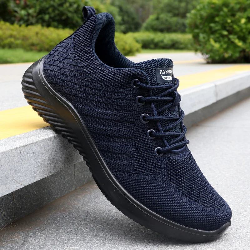 Men's Solid Lace-Up Casual Shoes, Lightweight Outdoor Sneakers Suitable for All-Season Training and Exercise, Lightweight, Breathable, Non-Slip, Ideal for Casual Walking Enthusiasts