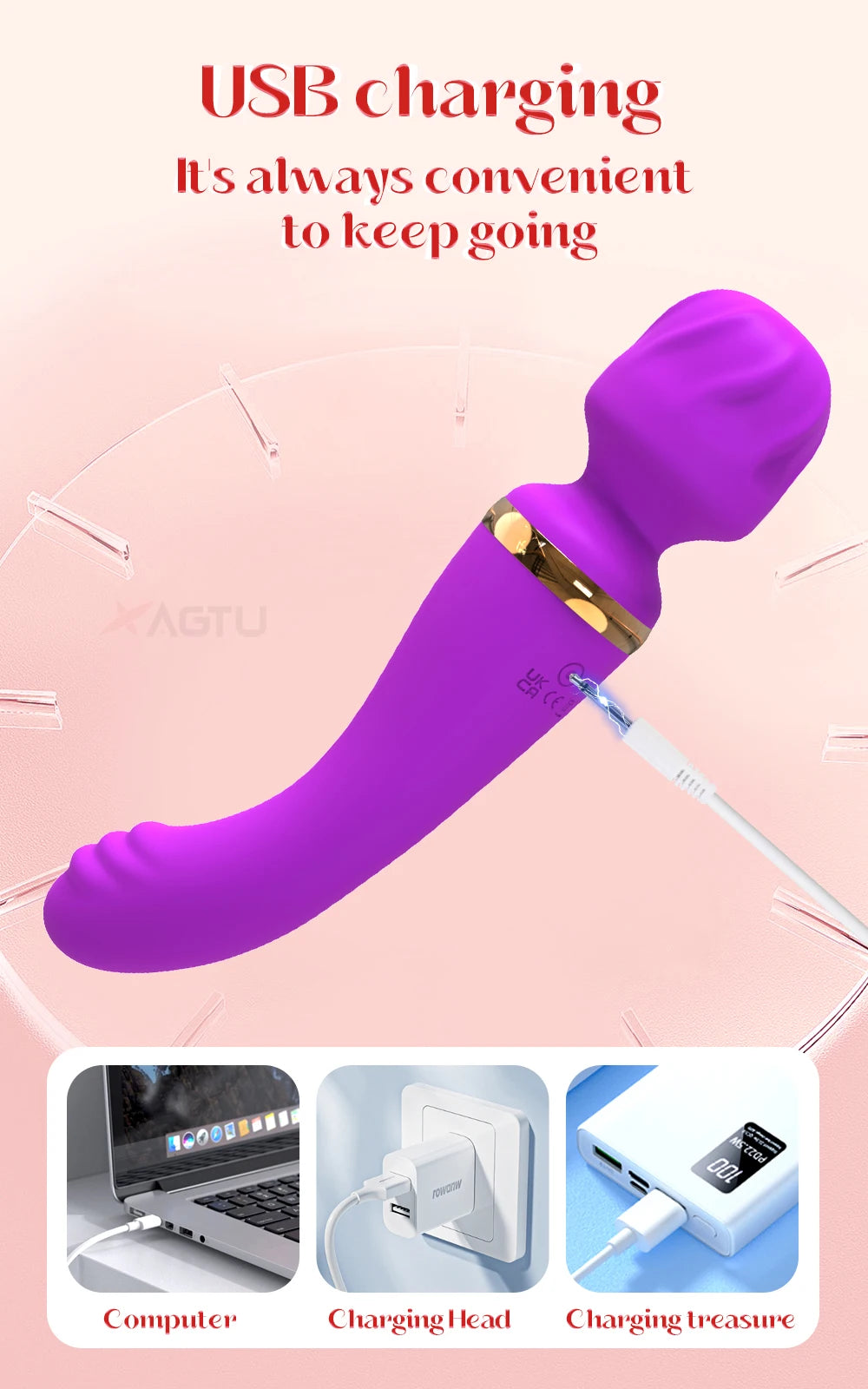 Powerful Ava Bar Vibrator Wand Dildos Sex Toys for Woman Dual Motor Clit G-Spot Clitoris Stimulator Vibrators Sex Toy for Couple
