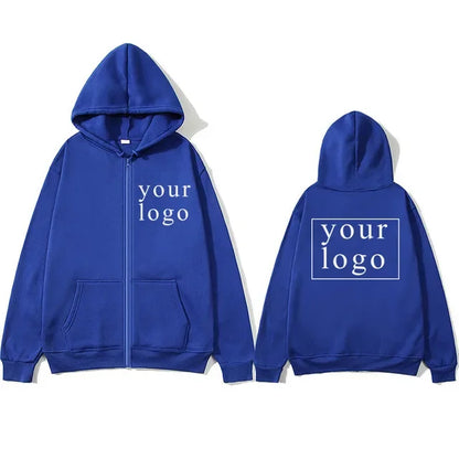 2024 New Fashion Your Own Design Brand Logo/Picture Personalized Custom Anywhere Men Women DIY Zipper cardigan hoodie