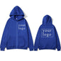 2024 New Fashion Your Own Design Brand Logo/Picture Personalized Custom Anywhere Men Women DIY Zipper cardigan hoodie