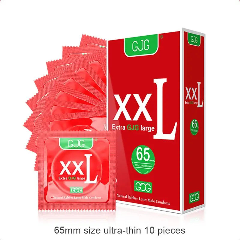 Extra Large Size 65mm Condoms Adults Toys For Men 10pcs XXL G-Spot Penis Sleeve Super Ultra Thin Smooth Condones Sex Products