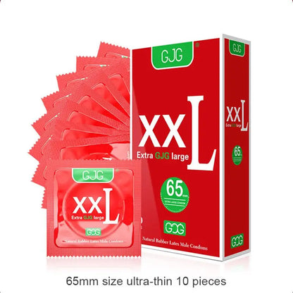 Extra Large Size 65mm Condoms Adults Toys For Men 10pcs XXL G-Spot Penis Sleeve Super Ultra Thin Smooth Condones Sex Products