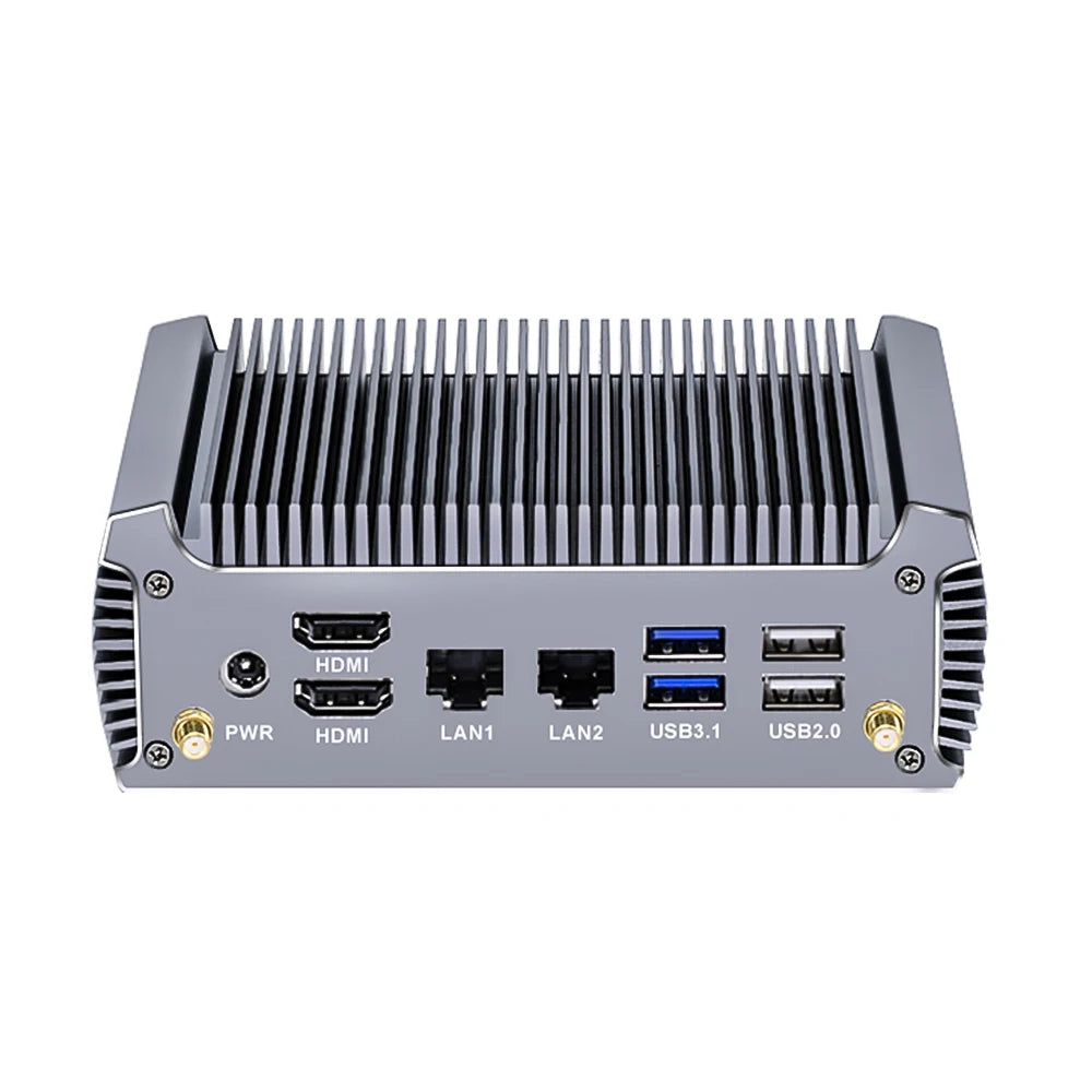 Topton Fanless AMD Mini PC FU02 Ryzen 7 7730U 5825U R5 5600U 4500U Gaming Computer Dual LAN Firewall 2*HDMI2.0 NVMe DDR4 WiFi6