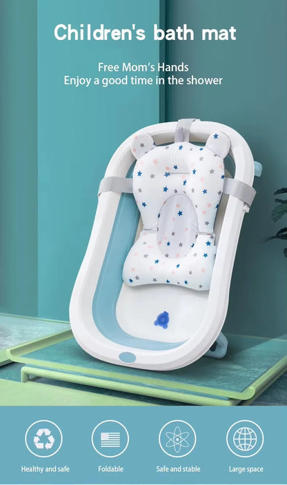 PANGDUBE Baby Bathtub Pad Ajustable Bath Support Seat Newborn Bathing Cushion 0~1 Year Old Baby Bathtub Floating Seat for Shower