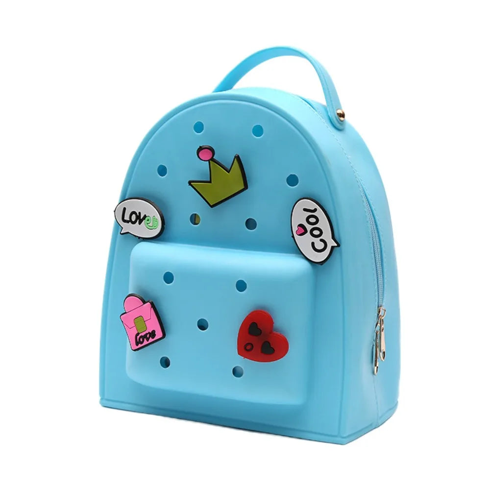Stationery Adjustable Straps Silicone Backpack Zippered Waterproof Kids Schoolbags Soft Durable Kindergarten Knapsack Student