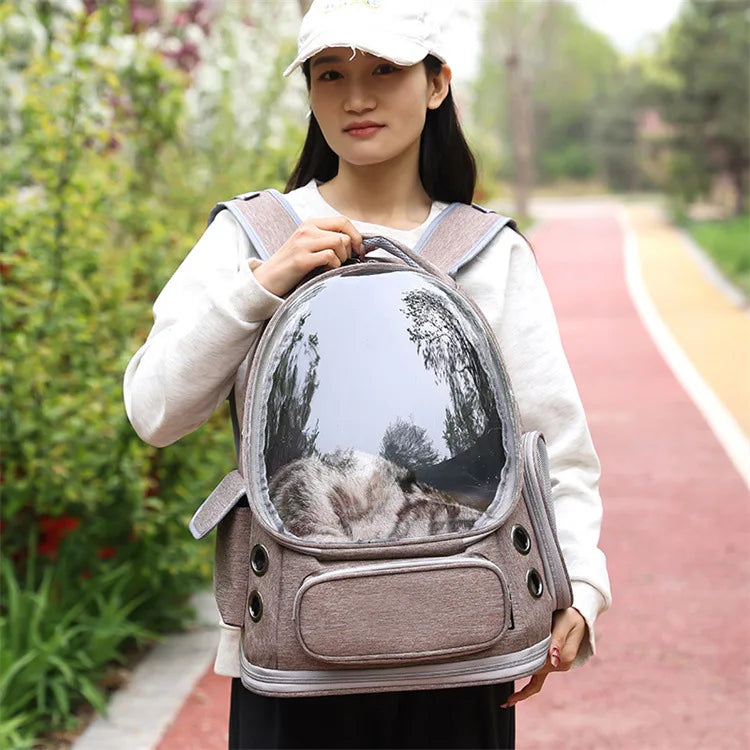 2026 New Portable Cat Bag Transparent Space Cabin Shoulder Dog Cat Travel Small Pet Bag Adjustable Shoulder Strap