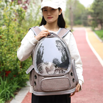 2026 New Portable Cat Bag Transparent Space Cabin Shoulder Dog Cat Travel Small Pet Bag Adjustable Shoulder Strap