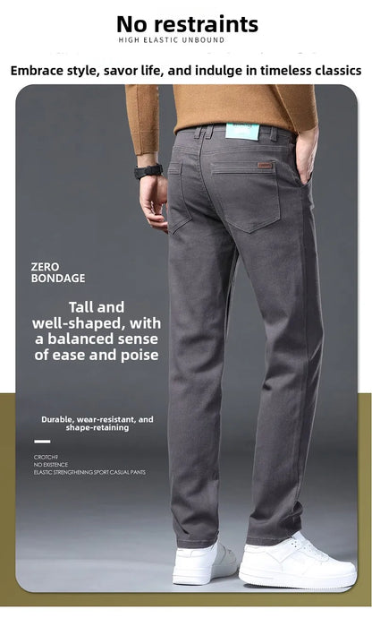 Classic Style 3 Colors Autumn Men's Slim Brown Jeans High Quality Business Casual High Stretch Denim Pants Male Brand Trousers