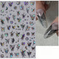 1PCS Marbled Nail Sticker 3D Abstract Lines Sticker Nail Art Supplies Nail Decals Y2K Laser Butterfly Ladies Nail Art Decoration
