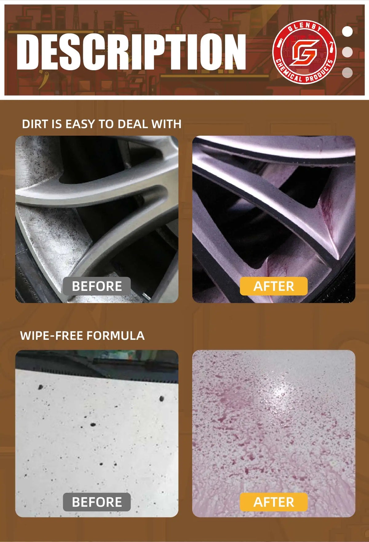 100ml Wheel Paint Iron Remover Spray Technology Professional Dust Rim Rust Cleaner Auto Detail Chemical