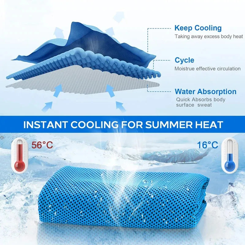 Outdoor Microfiber Quick-Dry Sports Cooling Ice Towel Cold Towel Fitness Cool Towel Camping