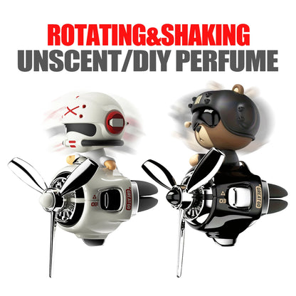 No perfume DIY fragrance diffuser pilot head shake dog car air fresheners vent clip ornament decoration accessories rotate plane