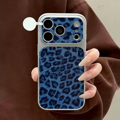 Luxury Leopard Print Cortex Leather Phone Case For iPhone 17 Pro Max 12 13 14 15 16 11 Cases Shockproof Bumper Back Cover Funda