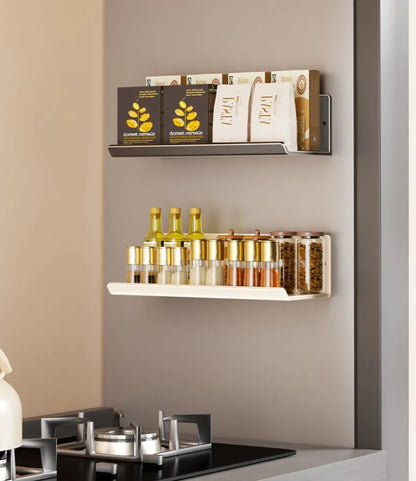 Punch-Free Wall Mounted Magnetic Fridge Shelf Kitchen Seasoning Spice Organizer Multifunctional Home Storage Box