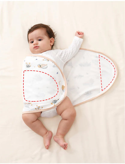 Baby Swaddle Blanket 0-6 Months Strap Protect Belly Baby Sleeping Blanket Wrap for New Born Thin-style for Summer