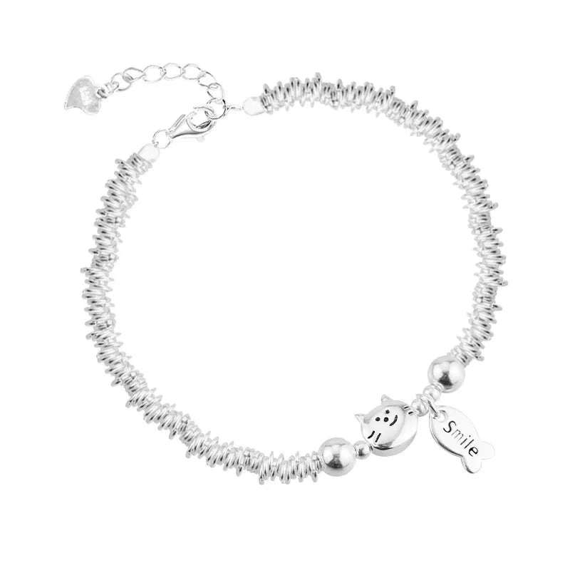 VENTFILLE 925 Sterling Silver Butterfly Bracelet for Girl Bead String Design Insect Fashion Versatile Jewelry Gift Dropshipping