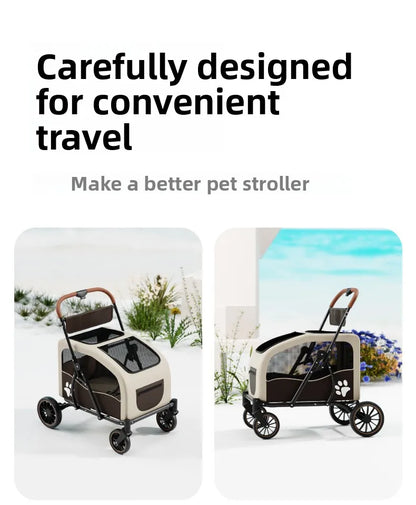 Medium Large Senior Dog Multifunction Pet Stroller Outdoor Travel Portable Foldable Stroller for Dog Pet Trolley Pet Stroller