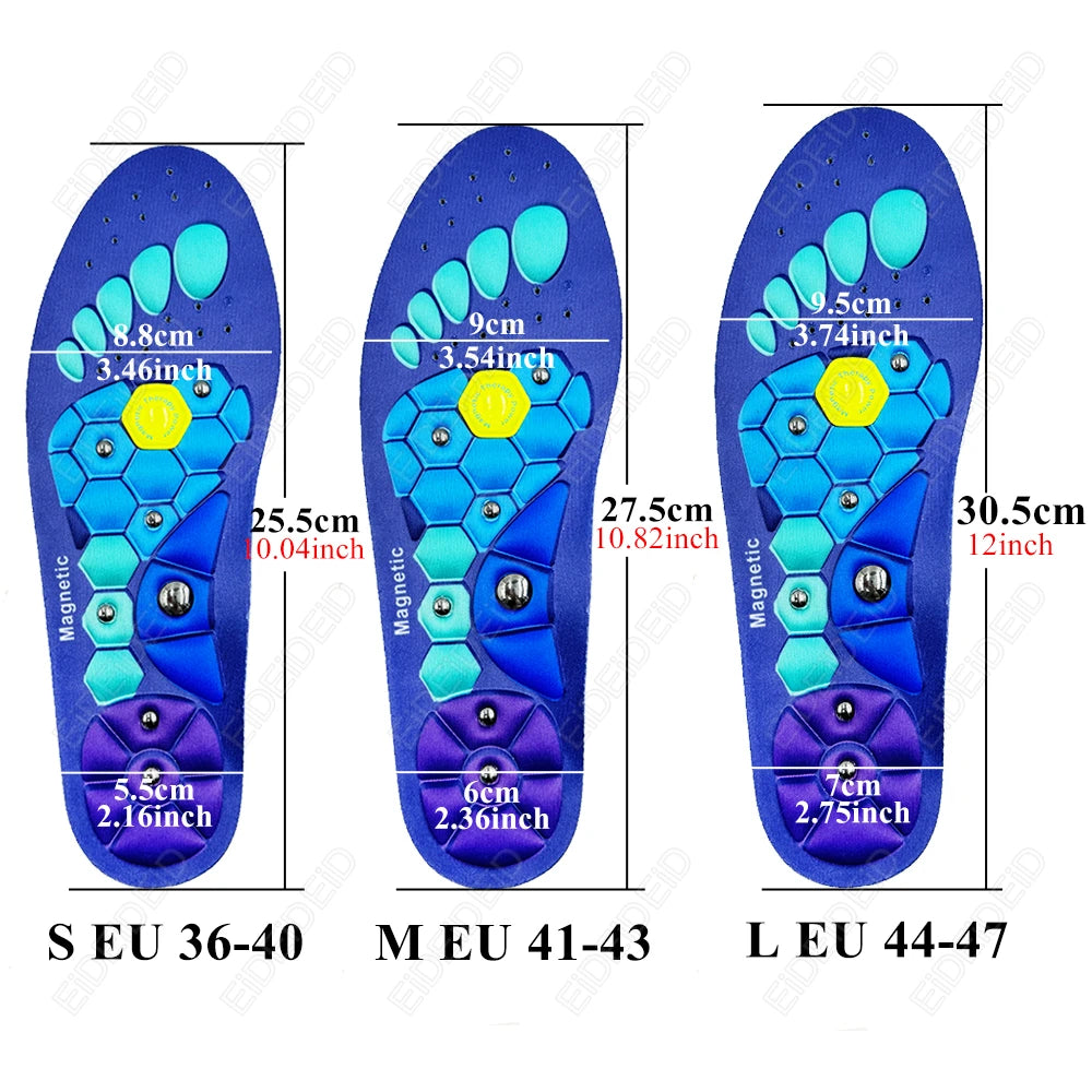 Magnetic Massage Insoles Acupressure Inserts Arch Support Orthopedic Acupressures Shoes Pads Relieve Tired for Men Women Unisex