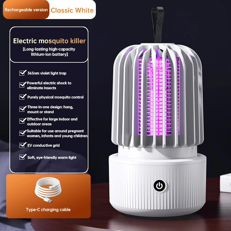 Lenovo Mosquito Killer Lamp Blue UV Light Attract Electric Shock 2-in-1 Bug Zapper 1200mAh Rechargeable For Patio Travel New