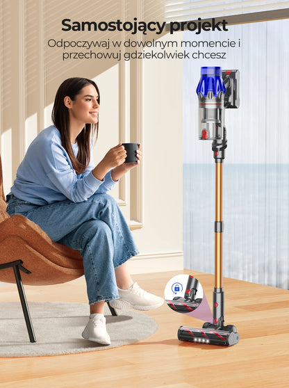 90 Min Laresar V7S 75000PA 650W Cordless Vacuum Cleaner Handheld Long Runtime Removable Battery Smart Display Home Appliance