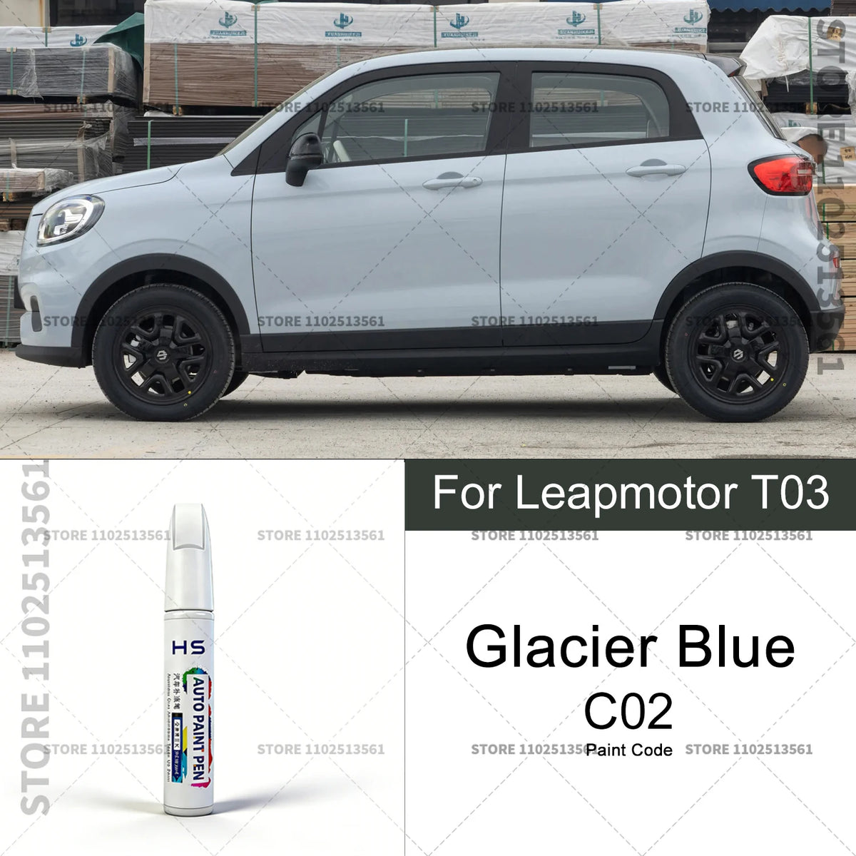 For Leapmotor T03 Car Paint Repair Pen Touch Up Scratch Remover DIY Auto Accessories Blue C02 Yellow Green YO Grey Light White