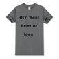 EU size 100% pure cotton custom T-shirt front and back team school uniform store logo text photo for men's personalized high-end