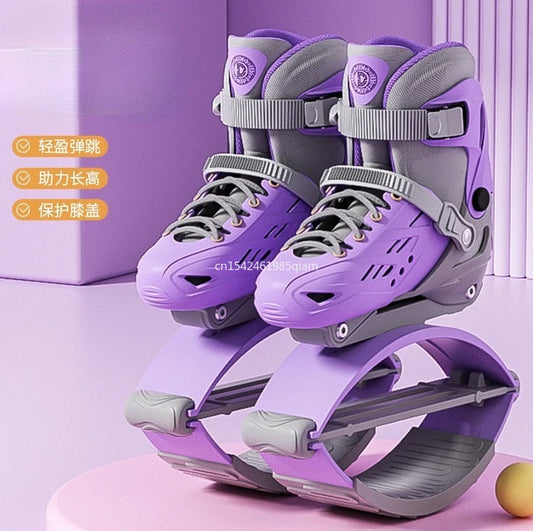 Fitness Roller Skating Kangaroo Bounce Shoes Unisex Fitness Exercise Rebound Shoes And Roller Shoes 2 In 1