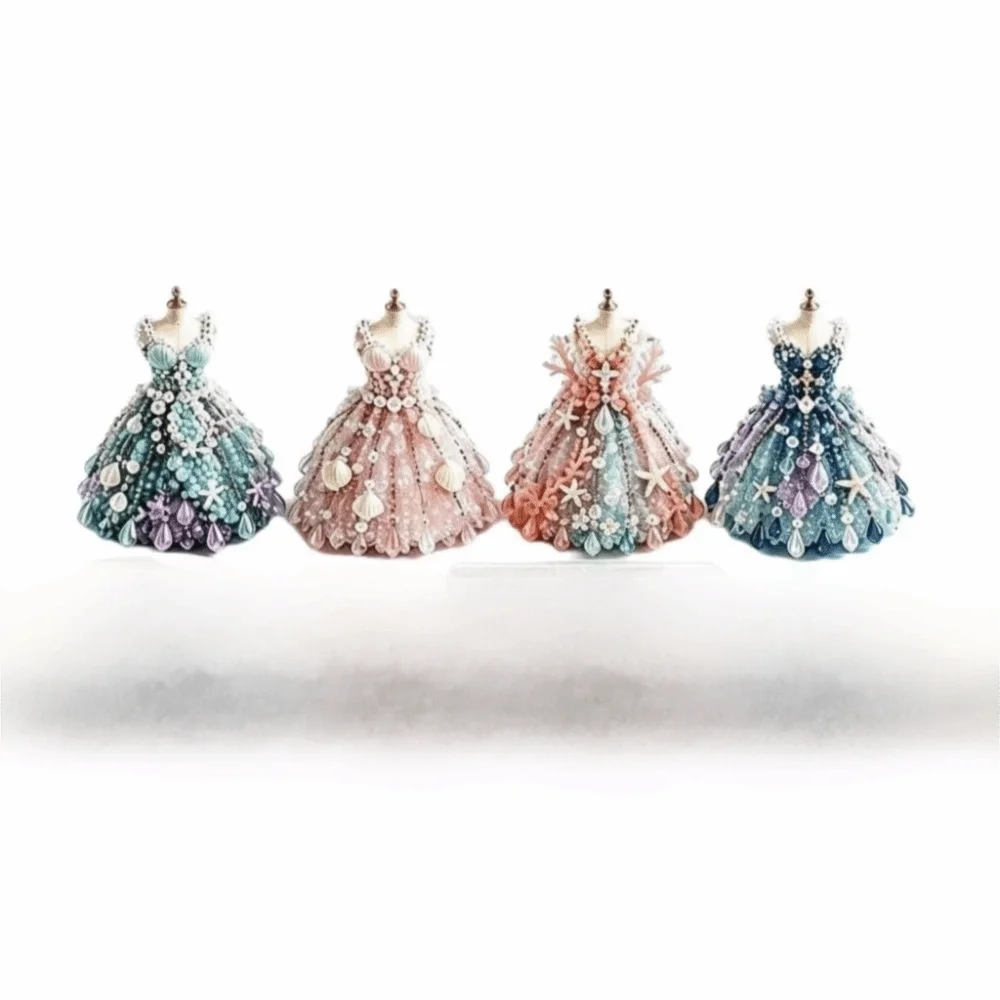 3D Design Beaded Dress Kit Cute Design Tiny Beads Bead Craft Kit Creative Craft Dress Shape Bead Weaving Kit Gift Giving